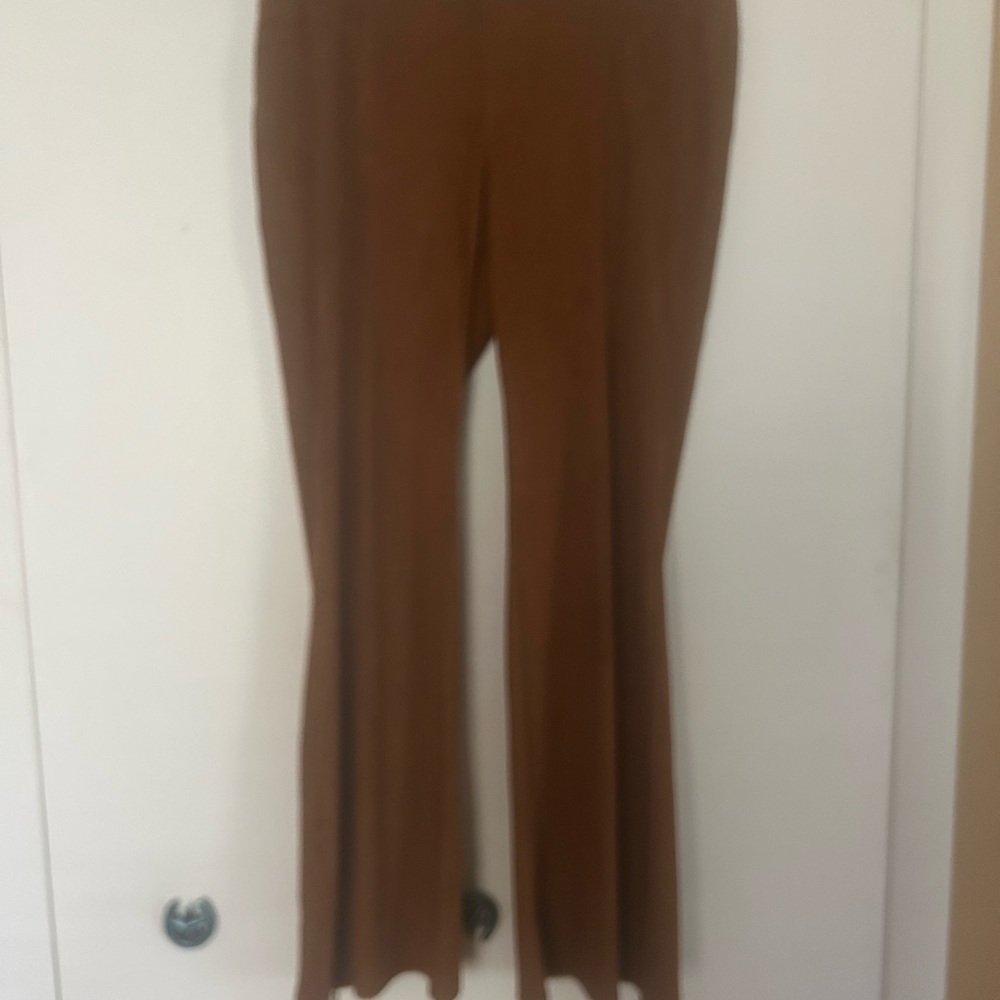Elegant Brown Ultra Suede Women's Bootcut Pants